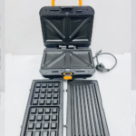 Geepas 3-in-1 Sandwich Maker GSM5425 | 750W Powerful Performance | Includes Grill & Waffle Plates| Non-Stick Coating| Compact Design| Easy Cleaning