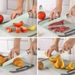 A set of Silicone kitchen utensils with wooden handles and a set of knives in a dual holder - Image 12