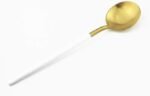 Gold-colored knife, fork, spoon, and teaspoon set - Image 9
