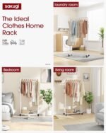 White metal rolling garment rack - Image 7