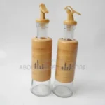 9-piece kitchen spice and oil jar set with a metal stand - Image 9