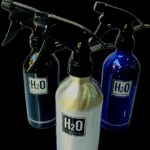 Aluminum spray bottles.