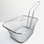 Mini stainless steel frying/serving basket.