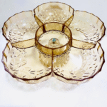 serving platter, possibly vintage, used for candies, nuts, or dried fruits.