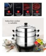LIWEI 3-tier stainless steel food steam,32cm - Image 2
