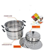 LIWEI 3-tier stainless steel food steam,32cm - Image 4