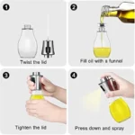 Stainless Steel and glass oil spray bottle - Image 7