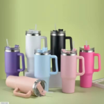 Side Handle Stainless Steel Tumbler - Image 2